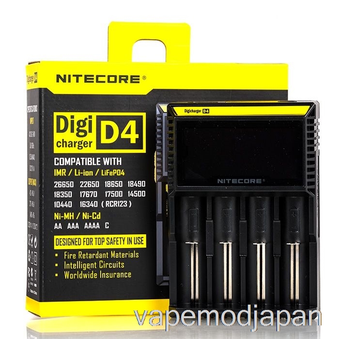 Vape Japan Nitecore D4 バッテリー充電器 (4 ベイ)