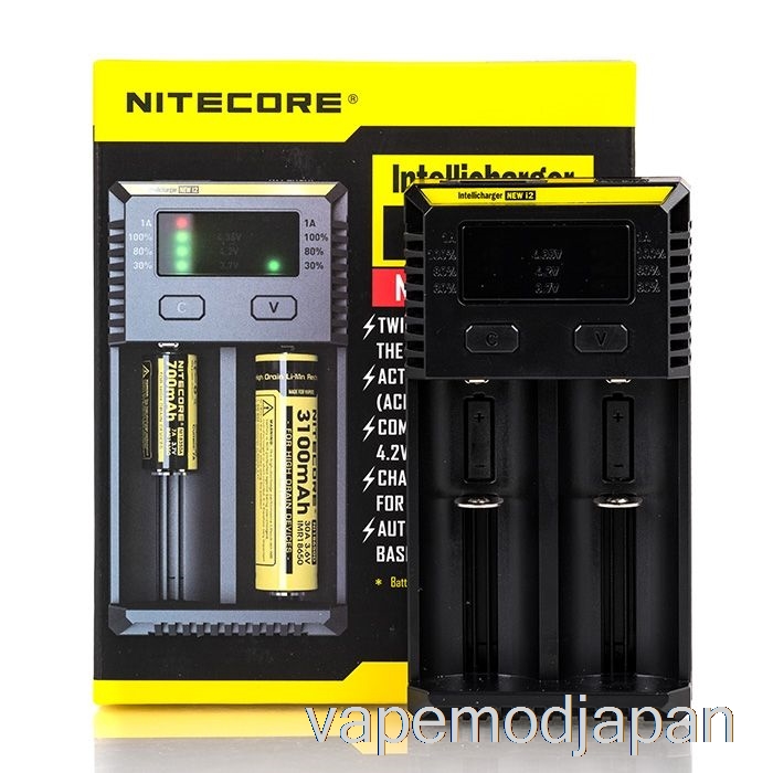 Vape Mod Nitecore I2 バッテリー充電器 (2 ベイ)