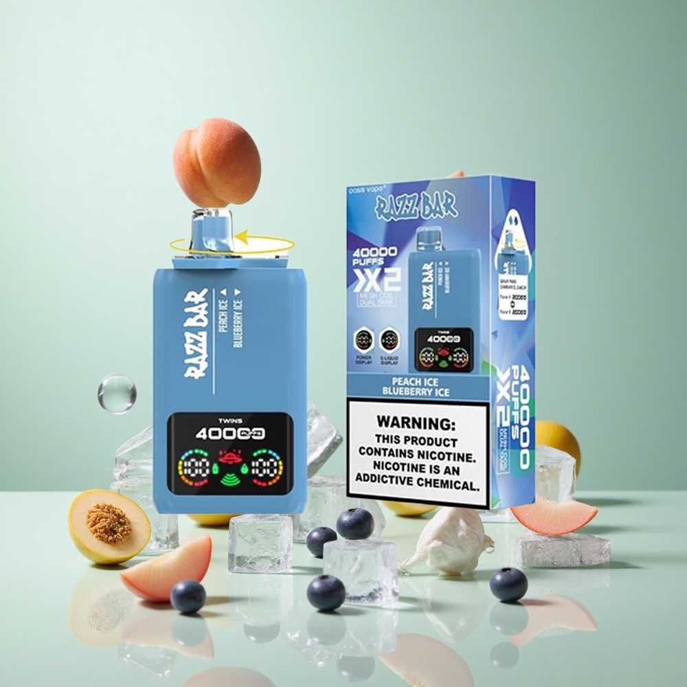 Razz Bar 40000 パフ ピーチアイス_ブルーベリーアイス 1.0Ohm 2メッシュコイル