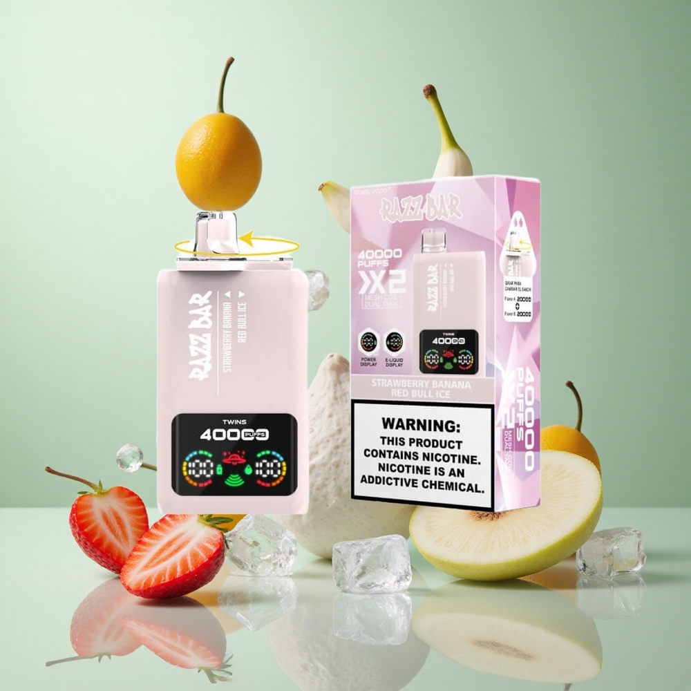 Razz Bar 40000 パフ ストロベリーバナナ_レッドブルアイス 1.0Ohm 2メッシュコイル