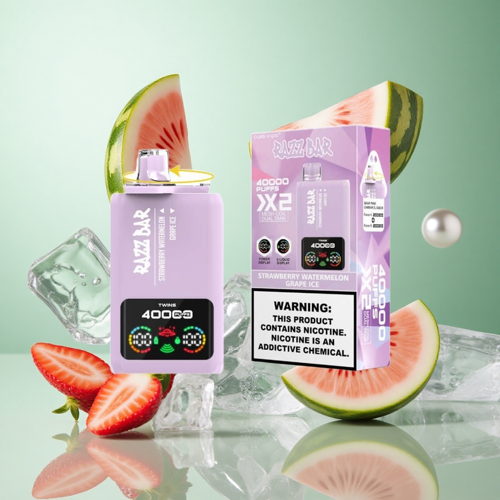 Razz Bar 40000 パフ ストロベリーウォーターメロン_グレープアイス 1.0オーム 2メッシュコイル