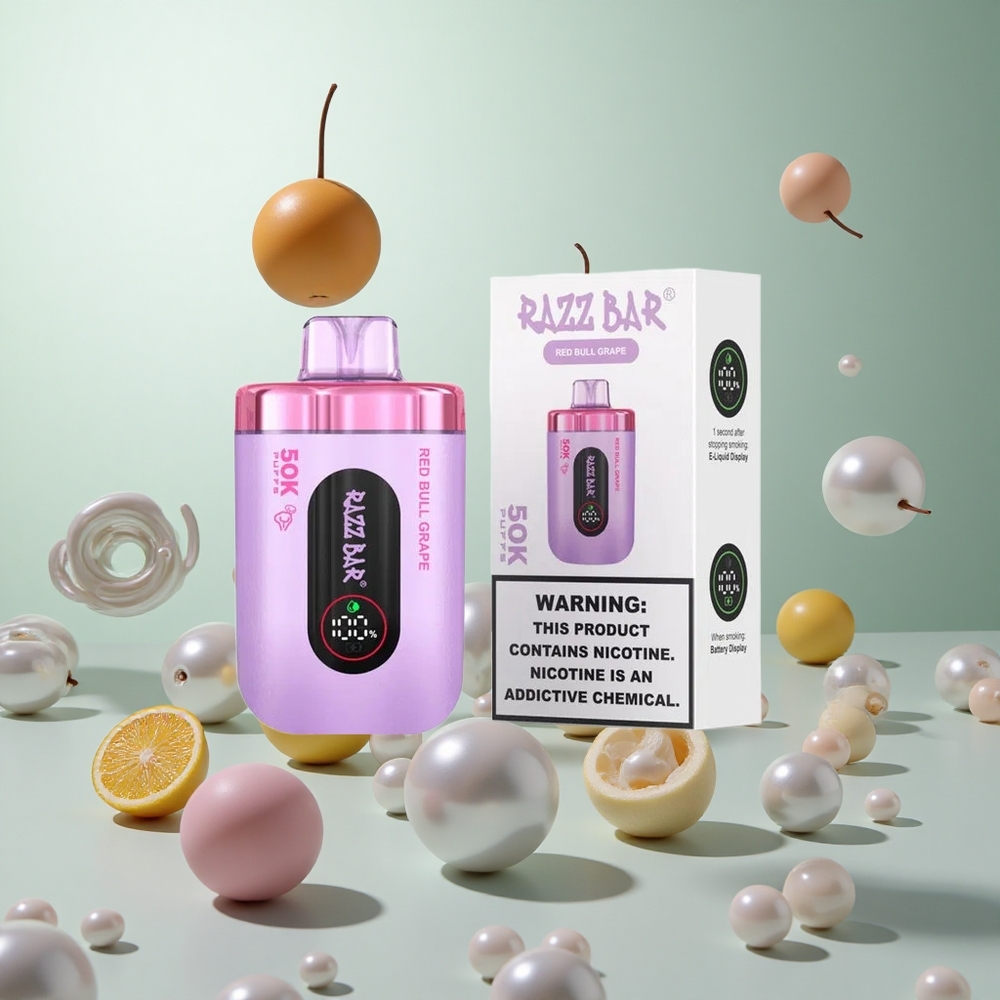 Razz Bar 50K パフ レッドブルグレープ 1.0オームメッシュコイル