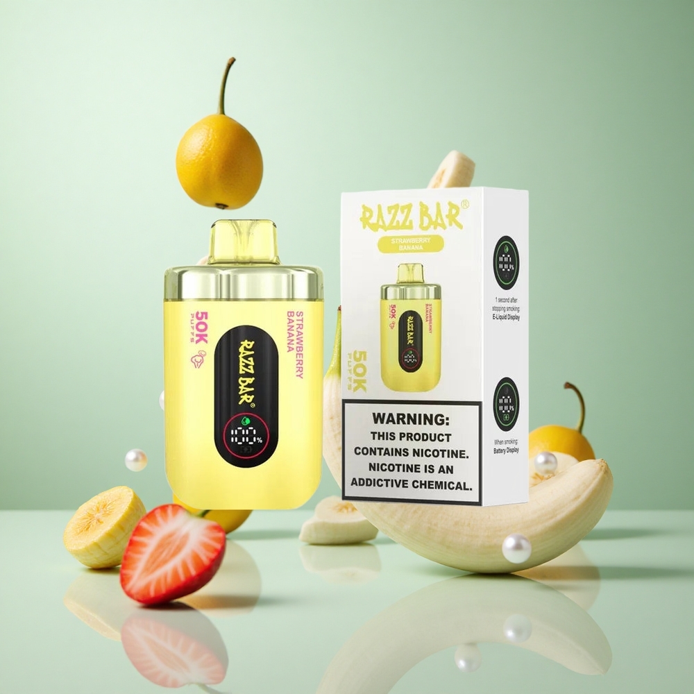 Razz Bar 50K パフ ストロベリーバナナ 1.0オームメッシュコイル