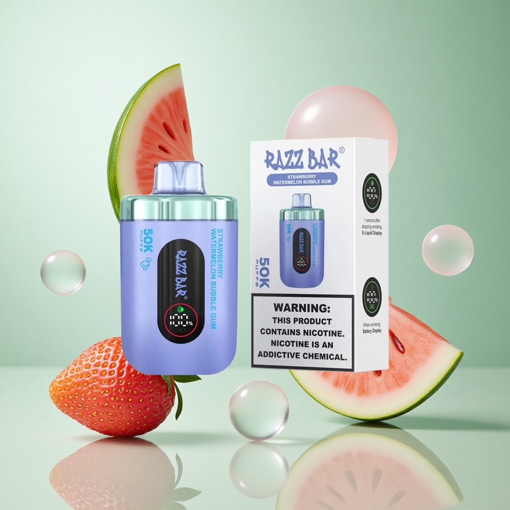 Razz Bar 50K パフ ストロベリーウォーターメロンバブルガム 1.0オームメッシュコイル
