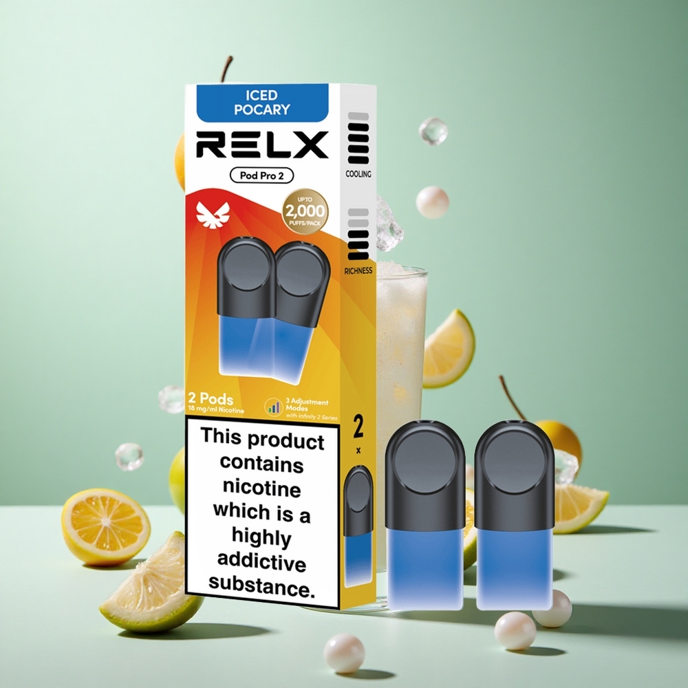 Relx Pod Pro 2 ベバレージ-アイスドポカリ ニコチン含有量1.8%