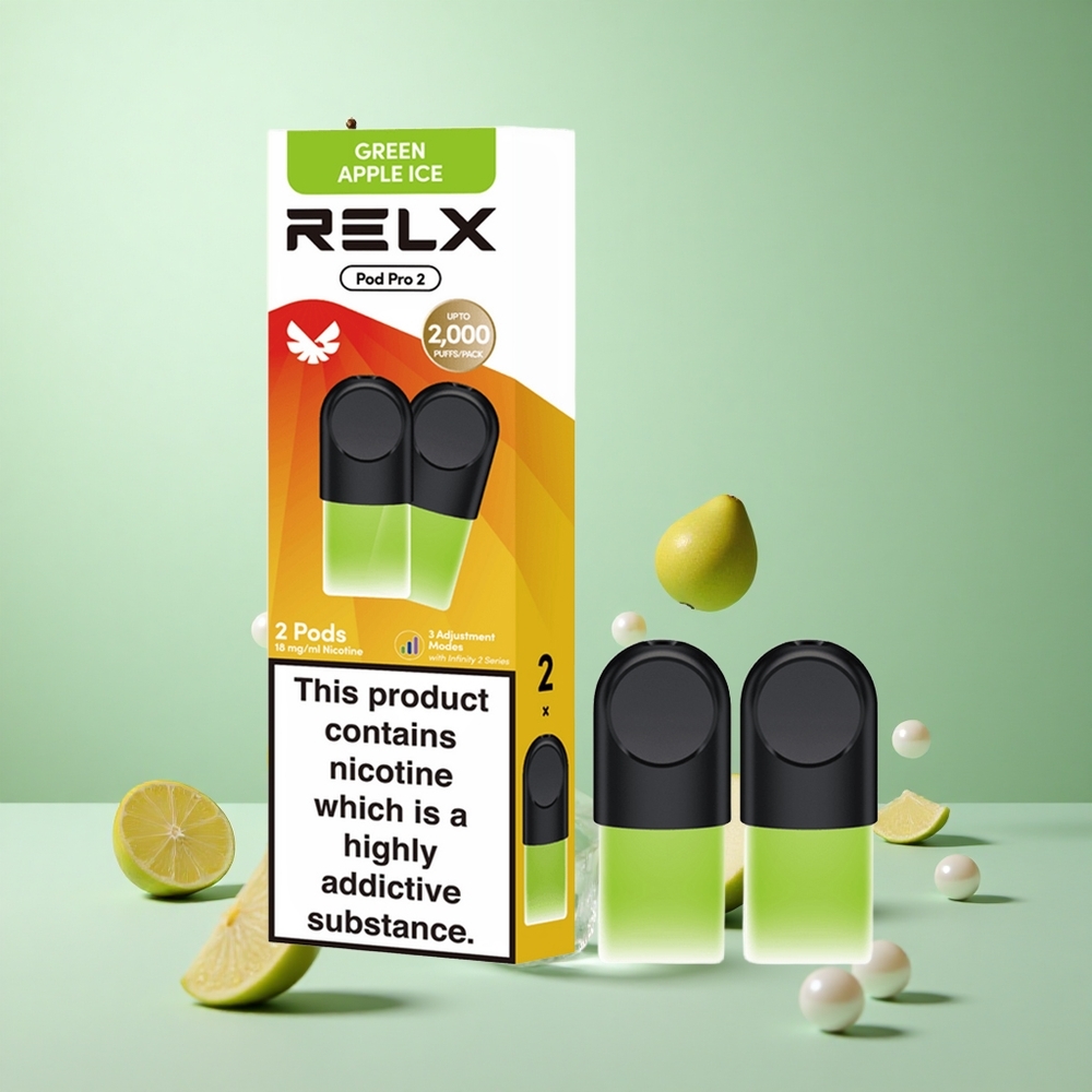 Relx Pod Pro 2 グリーンアップルアイス ニコチン含有量1.8%